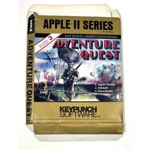 VTG 1987 Apple II Series ADVENTURE QUEST Flattened Game BOX ONLY Keypunch